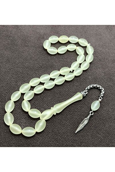 Nev Tasarım Metal Püsküllü Kedi Gözü Toz Kehribar Tesbih Mng201013477