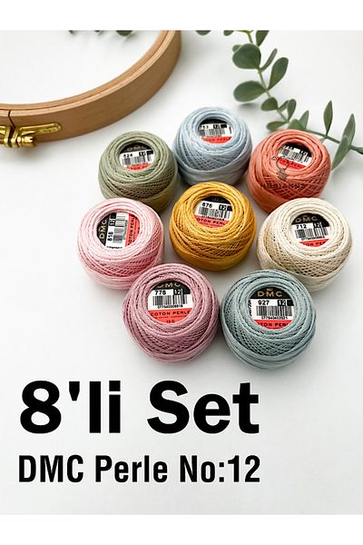 Hobianna DMC Perle Embroidery Thread No:12 - Set of 8 Pastels