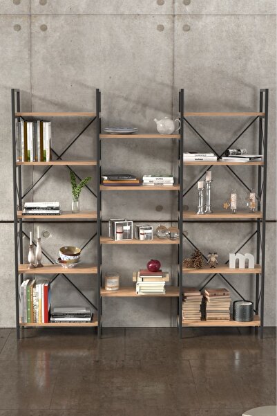 Haus Modüler Metal Kitaplık Maxi Atlantik Çam