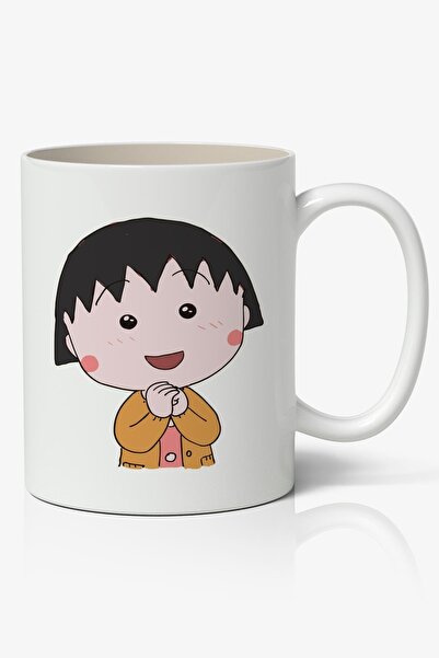 Anime Marketi كوب أبيض مطبوع عليه رسوم متحركة تشيبي ماروكو