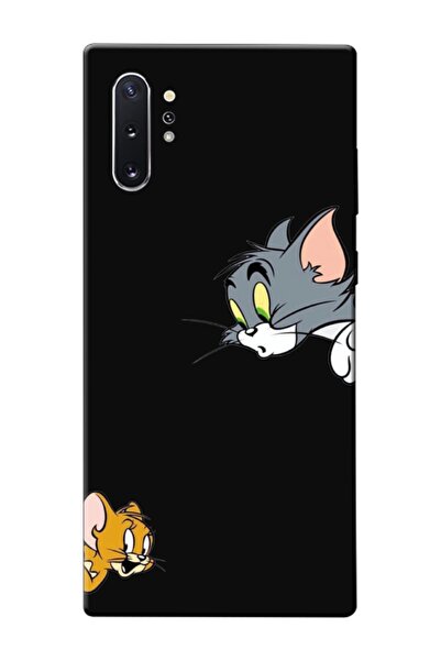frondcase Samsung Note 10 Plus Tom ve Jerry Siyah Telefon Kılıfı