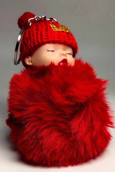 tusah peluş uyku bebek kabarık ponpon anahtarlık