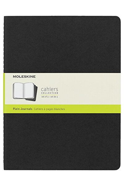 Moleskine Cahier XXL Triple Unlined Notepad, 21.6x27.9cm Black