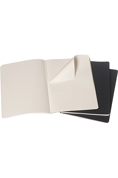 Moleskine Cahier XXL Triple Unlined Notepad, 21.6x27.9cm Black