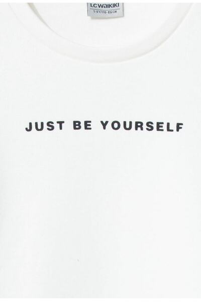 LC Waikiki Bisiklet Yaka Baskılı Uzun Kollu Erkek Çocuk Tişört