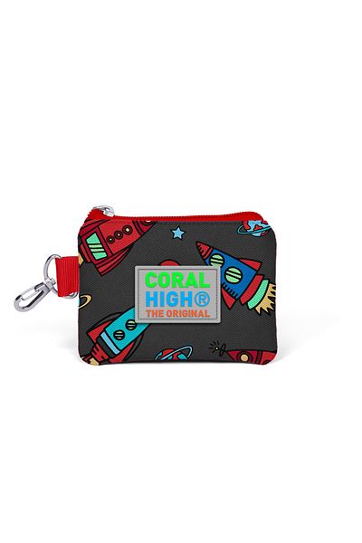 Coral High Poșetă pentru monede cu model spațial gri pentru copii 21730