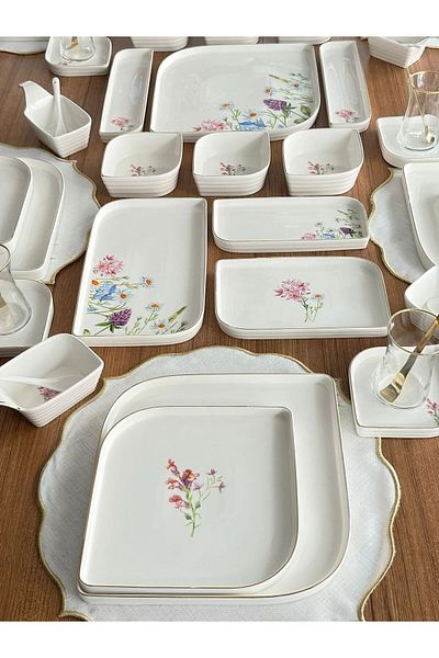 MD MİMOZA DEKOR 6-Person Mimosa Breakfast Set 61 Pieces