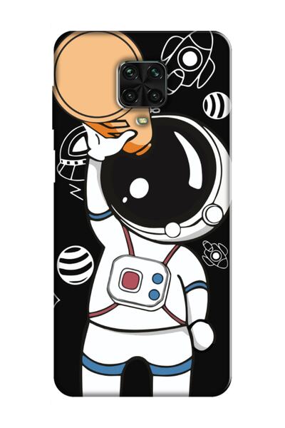 frondcase Redmi Note 9 Pro Astronot Siyah Telefon Kılıfı