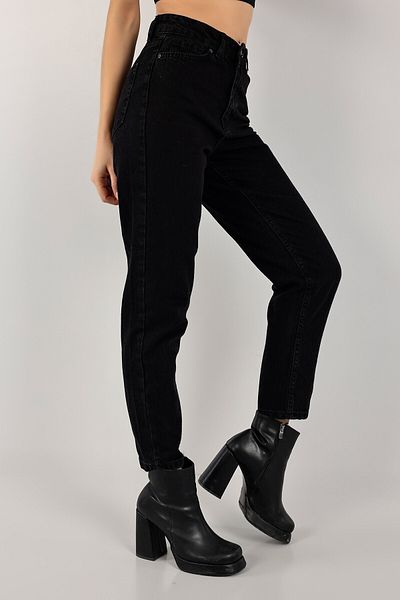 BROSERER Andree Women's Black Lycra Mom Jean Pants