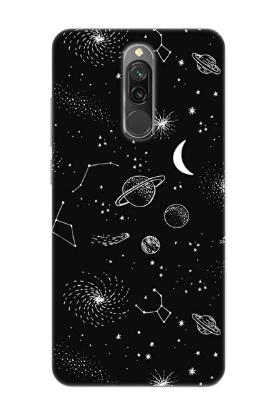 frondcase Redmi 8 Gezegenler Siyah Telefon Kılıfı