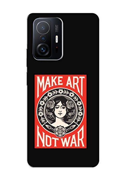 frondcase حافظة هاتف Xiaomi Mi 11T Make Art Not War باللون الأسود