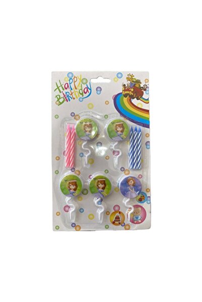 Genel Markalar Mum - Pasta Mumu - Aparatlı Mum - Sofia - Doğum Günü - 5 Adet - 6cm