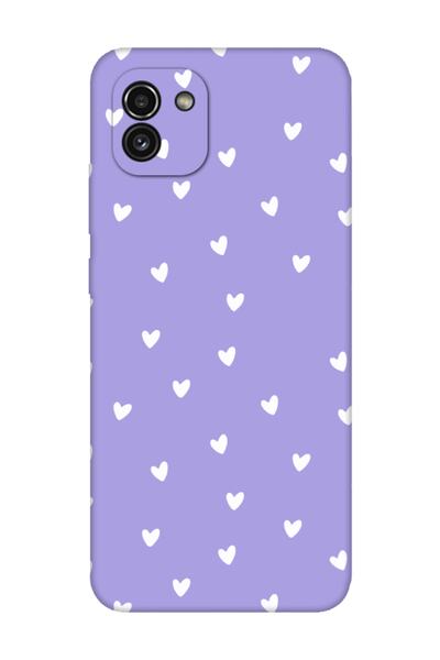 Samsung A03 Tiny Hearts Purple Phone Case