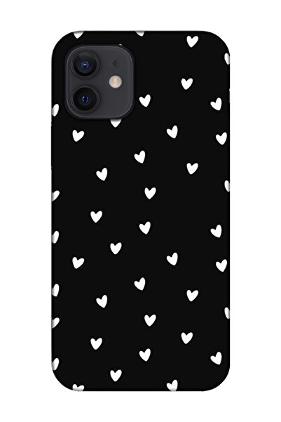 frondcase حافظة هاتف آيفون 12 تايني هارتس باللون الأسود