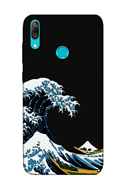 frondcase Huawei Y7 2019 Kanagawa Siyah Telefon Kılıfı