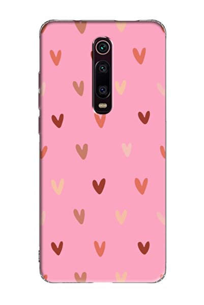 frondcase Xiaomi Mi 9T Kalp Desen Pembe Telefon Kılıfı