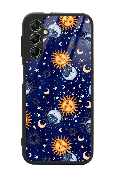 Spoyi Samsung A34 Glossy Phone Case with Moon Sun Pajama Design