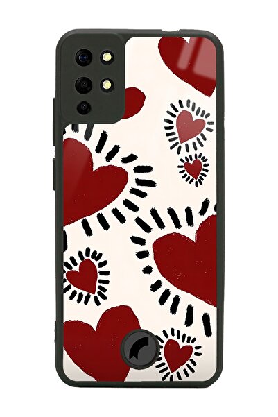 Spoyi Reeder S19 Max Brush Heart Tasarımlı Glossy Telefon Kılıfı