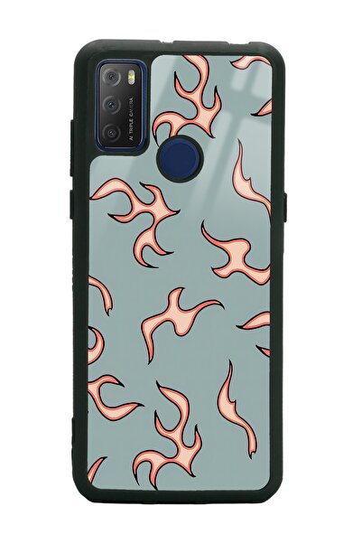Spoyi Phone Case for Tcl 20E Retro Flame Design Glossy