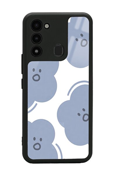 Spoyi Tecno Spark 8c Cloud Face Tasarımlı Glossy Telefon Kılıfı