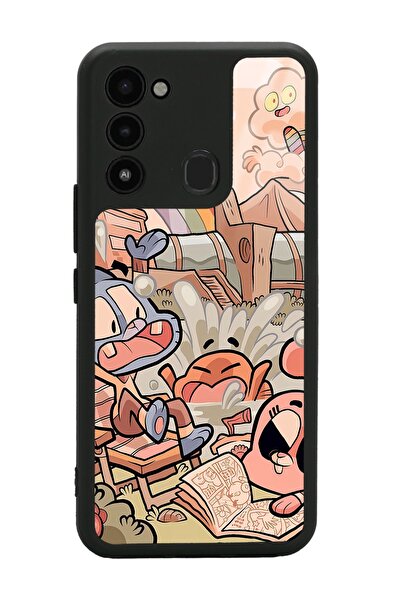 Spoyi Tecno Spark 8c Gumball Tasarımlı Glossy Telefon Kılıfı