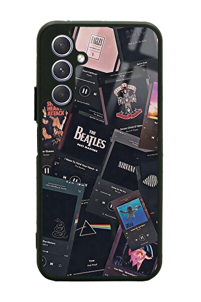 Spoyi Samsung A54 Retro Music Tasarımlı Glossy Telefon Kılıfı