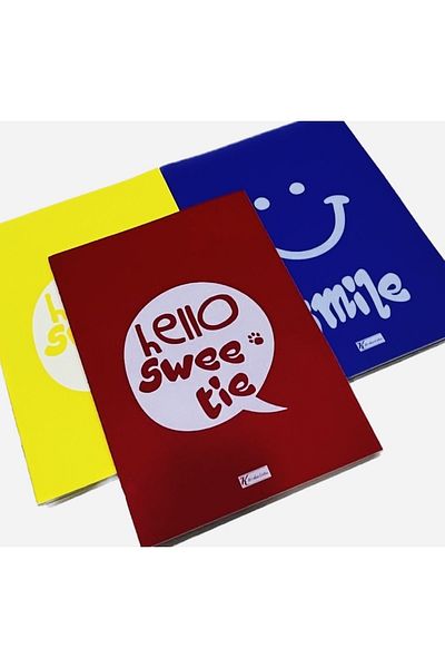 karinabest Sharp Motivation Mottos Triple School Notebook Set PP Cover 40 Sheets Checkered A4 Wire Stitched