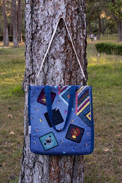 XbyYULA Goblen shoulder Cotton BAG çıtçıt Geniş hacimli organik baskı plaj-günlük-Kanvas omuz çantası