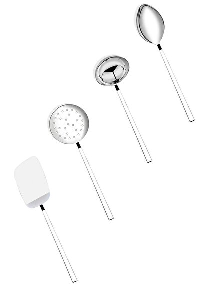 HAZARPAZAR 4 Piece Luxury Ladle, Colander, Spatula, Spoon Set