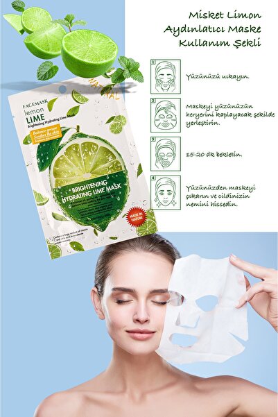 Uniquem Lime Limon Hydrating Aydınlatıcı Dengeleyici Yüz Maskesi Lime Lemon Mask Xlm380