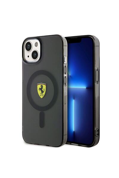 Ferrari Iphone 14 Plus Uyumlu Orjinal Lisanslı Kılıf Magsafe Şarj Yarı Transp...