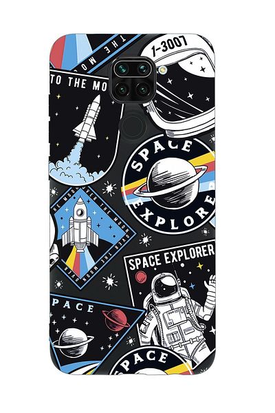 mooodcase حافظة هاتف من السيليكون الفاخر لهاتف Xiaomi Redmi Note 9 Space Design