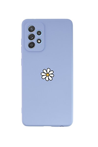 mooodcase Samsung A72 Papatya Premium Silikonlu Lila Telefon Kılıfı