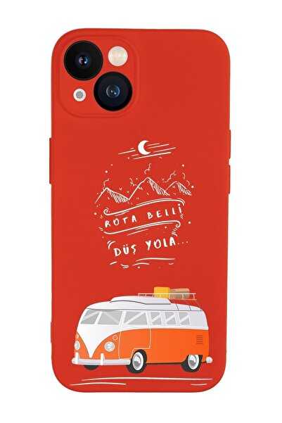 mooodcase Iphone 13 Uyumlu Rota Belli Desenli Kamera Lens Korumalı Darbe Emici Silikonlu Lansman Kılıf