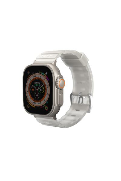 Skinarma Watch Ultra 49mm Kordon Shokku Silikon Strap Kayış Beyaz-beyaz