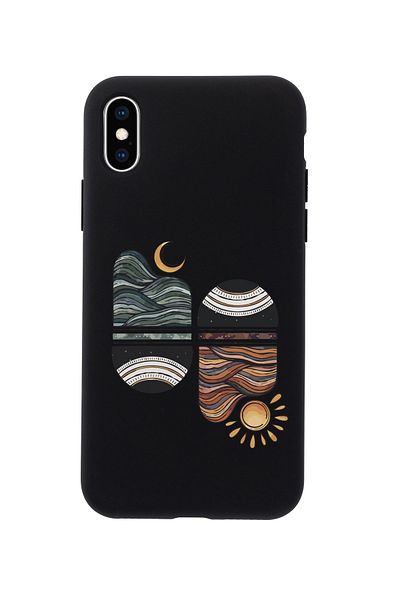 mooodcase حافظة هاتف سوداء من السيليكون الفاخر متوافقة مع هاتف Iphone Xs Max