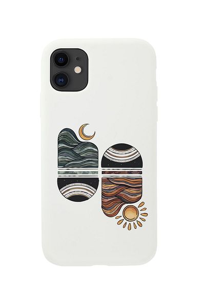 mooodcase حافظة هاتف آيفون 11 متوافقة مع هاتف Sunset Wave من السيليكون الأبيض الفاخر