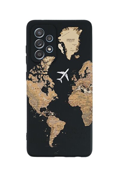 mooodcase Samsung A23 Uyumlu Dünya Harita Desenli Premium Silikonlu Lansman Telefon Kılıfı