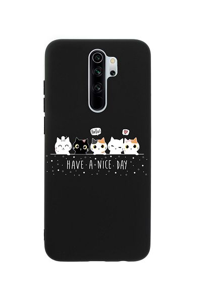 mooodcase حافظة هاتف Xiaomi Redmi Note 8 Pro Cute Kittens من السيليكون الفاخر باللون الأسود