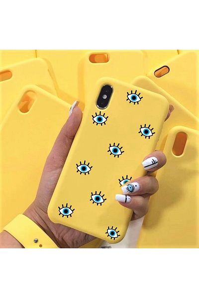 mooodcase غامضة العين فون X حالة الهاتف إطلاق الأصفر