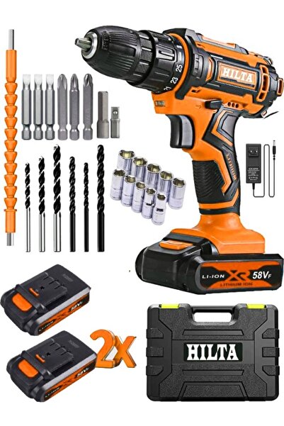 Genel Markalar Alman Teknolojisi Coper 58 V 10 Ah Çelik Şanzıman Bakır Sargılı Çift Akülü Darbeli Şarjlı Matkap