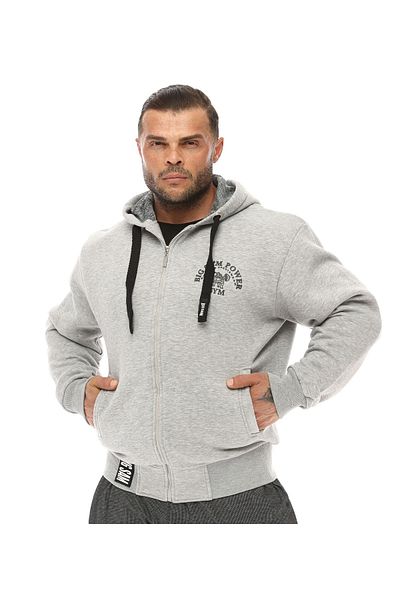 Big Sam Men's Gray Hooded Winter Cotton Tracksuit Top 3555
