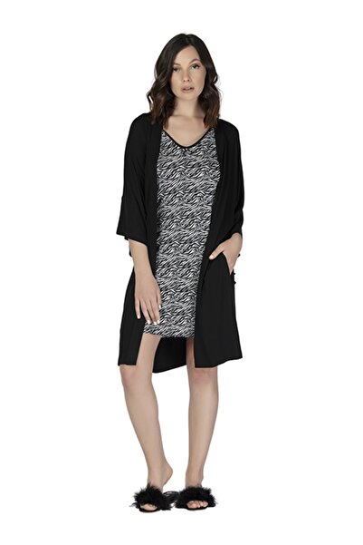 U&ME Robă casual Zebra NEGRĂ