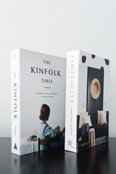 2'li Dekoratif Kitap Kutu Görünümlü Kinfolk Tabele Recipes & Simplecity Temalı