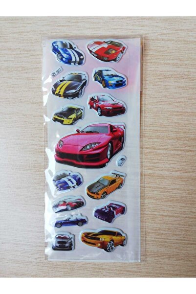 Bluoksweet Arabalar kabartmalı etiket çıkartma sticker