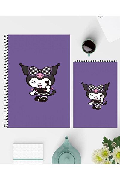 feroxby دفتر ملاحظات Kuromi مقاس A5 ودفاتر ملاحظات مقاس A6 بتصميم خاص غير مبطنة