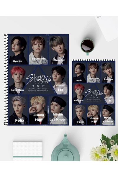 feroxby دفتر ملاحظات Stray Kids مقاس A5 ودفاتر ملاحظات مقاس A6 بتصميم مخصص غير مبطنة