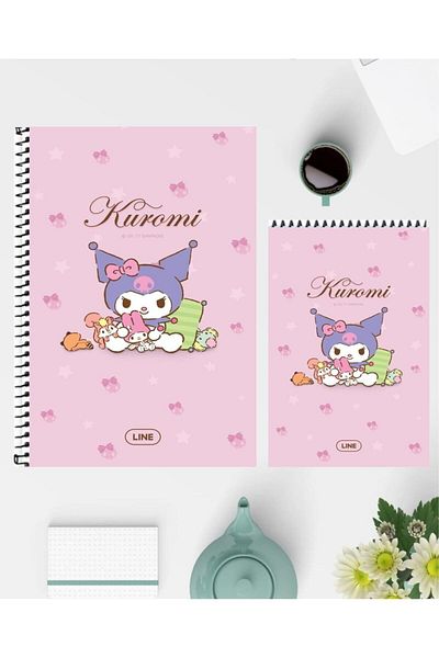 feroxby دفتر ملاحظات Kuromi مقاس A5 ودفاتر ملاحظات مقاس A6 بتصميم خاص غير مبطنة
