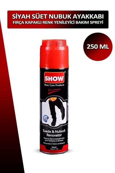 Dopar Bağcık Show Siyah Fırça Kapaklı Süet Ve Nubuk Renk Yenileyici Bakım Spr...