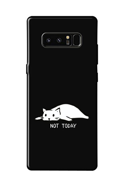 frondcase Samsung Note 8 Not Today Kedi Siyah Telefon Kılıfı